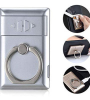 Mobile Phone Holder Ring Lighter Windproof USB Lighter (Silver Color)