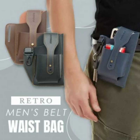 Retro Belt Waist Fashionable Bag (Merun}