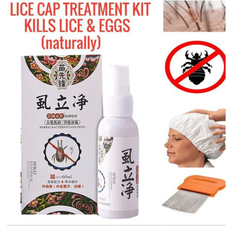 Anti Lice free Spray, Head Cap & Comb..